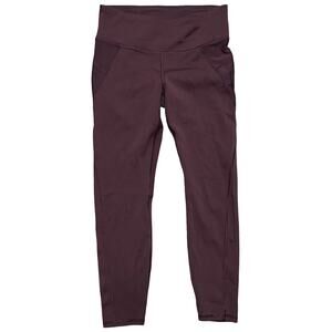 Athleta Stealth 7/8 Tight Womens Medium Maroon Dark Red Performance Gym Running